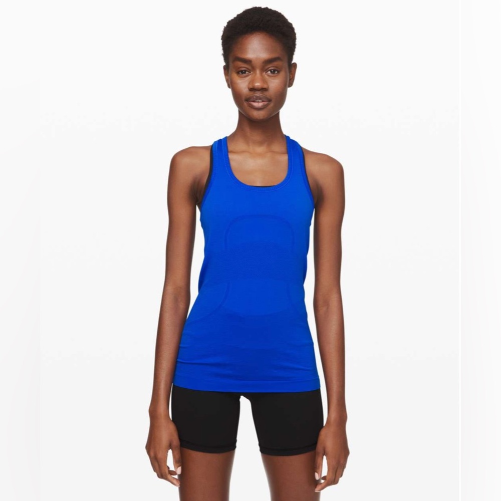 Lululemon Swiftly Racerback Tank Hip Length, Cerulean Blue, 8, EUC